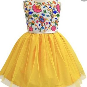 Yellow Colorful Embroidered Dress